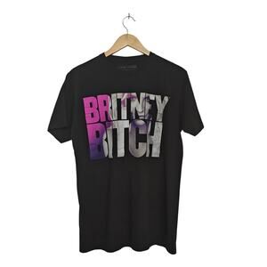 Britney Spears Collection Graphic Tee Black Pop Star Band Shirt Size Large